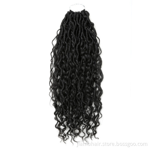 Synthetic Crochet Braids Hair Passion Twist River Goddess Locs Hair Extension Ombre Brown Faux Locs With Curly Hair